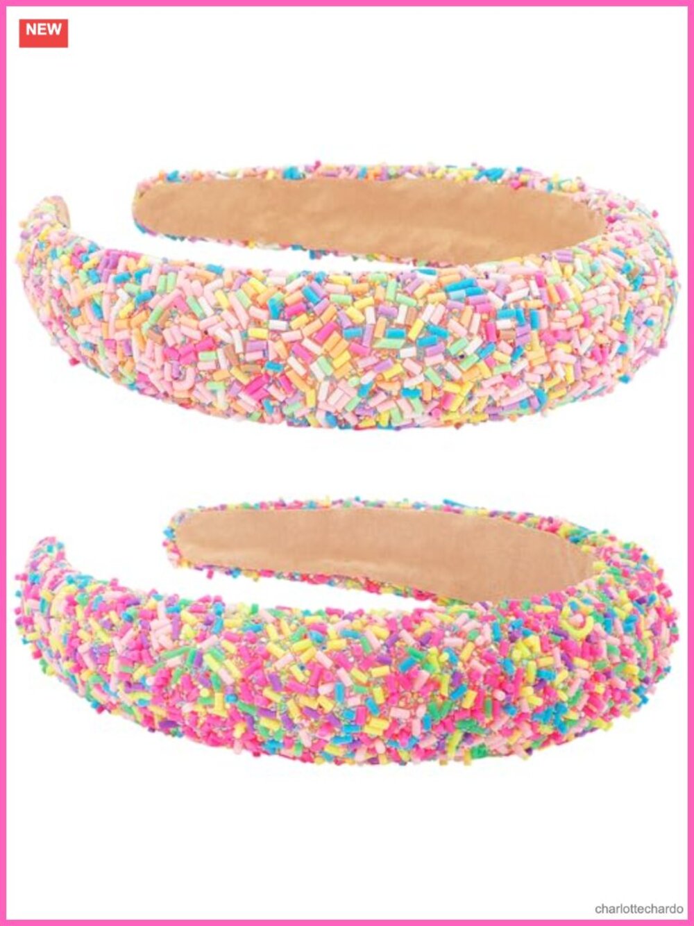 Sprinkle Donut Padded Headbands Set of 2 Stretchy Hair Accessories for Women